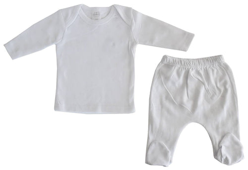 Bambini White Interlock Long Two Piece Set